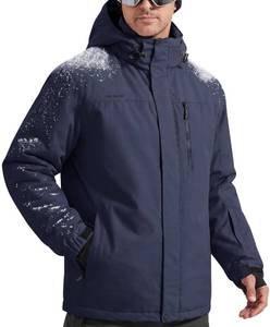 lot 14117 image: FREE SOLDIER Mens Waterproof Ski Snow Jacket Fleece Lined Warm Winter Rain Jacket with Hood Fully Taped Seams(Midnight Navy,L)