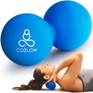 lot 14118 image: COZLOW Double Lacrosse Silicone Massage Ball - Cobalt Blue - Peanut Trigger Point Roller for Mobility, Deep Tissue Therapy, Myofascial Release - Acupressure Tool for Muscle Pain Relief