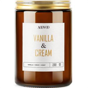 lot 14119 image: AOOVOO Vanilla Cream Candles - 22 oz Scented Candles, Aromatherapy Candle, Soy Candle for Home Scented