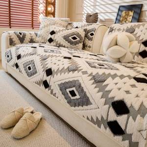 lot 14138 image: WEYOND Pet-Friendly Couch Covers for Sofa, Soft Plush Washable Sofa Covers for Dogs, Non-Slip Furniture Protector (Seat Cover, Black, 35.5 x 82.5)