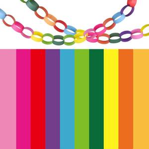 lot 14142 image: Morcheiong 600Pcs Paper Chains Bright Color Paper Strips for Classroom Home Party Decoration Supplies