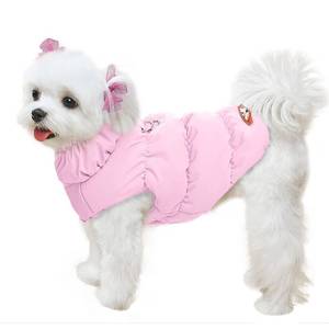 lot 14153 image: ABRRLO Winter Warm Dog Jacket for Small Medium Dogs Cat Cold Weather Coats with Harness Paded Dogs Fleece Vest Waterproof Windproof Dog Snow Jacket Pet Puppy Clothes (Pink,S)