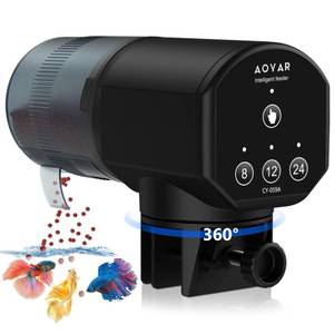 lot 14161 image: Automatic Fish Feeder Dispenser for Aquarium 200ml Large Capacity Auto Feeders for Small Tank Turtle Betta Koi - Battery Food Feeding Timer for Flakes Pellet Vacation Weekend Day