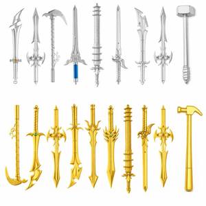 lot 14166 image: Yexiya 24 Pack Ancient Sword Pens Set Gel Ink Novelty Fun Cool Sword Plastic Gel Ink Cool Pens for Christmas Birthday Party Presents and Writing Random Style
