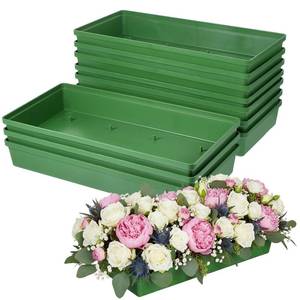 lot 14198 image: 10pcs Floral Foam Trays for Flower Arrangement, Rectangle Floral Foam Holder, Plastic Mud Fixing Plates Flower Bowls for Centerpieces, Festival Wedding Party Decoration, 10.22x4.72x1.57in