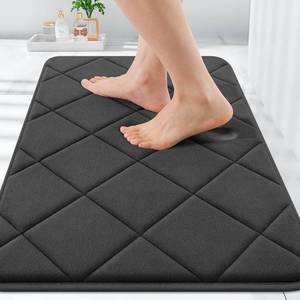 lot 14203 image: OLANLY Memory Foam Bath Mat 30x20, Ultra Soft and Absorbent Bathroom Rugs, Machine Washable, Comfortable Bath Carpet for Bathroom Floor, Tub and Shower, Black