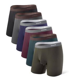 lot 14209 image: Separatec Mens Underwear with Pouch Moisture Wicking Rayon Made From Bamboo Underwear Men Breathable Boxer Briefs 3 or 6 Pack(XL, Assorted Colors)