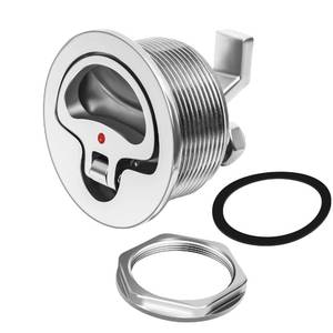 lot 14213 image: Searoam 316 Stainless Steel Boat Cam Latch 2-12,Marine Grade O-Handle Latch, Non-Locking Latch, Fits 2-12 Hole Mount Latch (No Key Included)