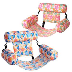 lot 14247 image: Sloosh Pool Floats Chairs Adult, 2 Packs Inflatable Pool Lounge Chairs,Blow up Hammock Pool Noodles Floats for Adults,Flower Pattern Floating Water Chair for Pool Lake River(Tropical Flowers)