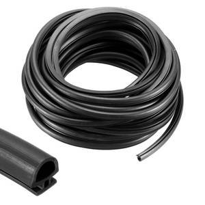 lot 14251 image: PATIKIL Window Weather Stripping Door Seal, 516 Wide Bulb Bubble TPE Weatherstrip Seal for 14 Slot Door Frame Window (10 m33 ft, Black)