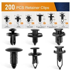 lot 14261 image: GOOACC Universal Plastic Fender Clips,200 Pcs Push Bumper Fastener Rivet Clips with 6 Size Auto Body Retainer Clips Bumpers,Car Fender Replacement for GM, Ford & Ch