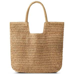 lot 14268 image: Straw Beach Bags for Women - Summer Woven Tote Bag Shoulder Handbags, Beach Bag for Women for Holiday