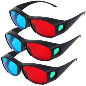 lot 14271 image: 3 Pieces Red Blue 3D Glasses 3D Movie Game Glasses Anti-Polarization Design Red-Blue 3D Style Glasses