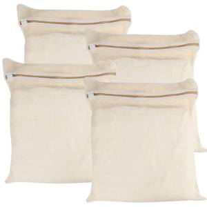 lot 14272 image: 4-Piece Large Durable Organic Cotton Mesh Laundry Bags with Sturdy Zippers and Breathable Mesh are Delicate Laundry Bags for Underwear, Clothes, Pants and Socks
