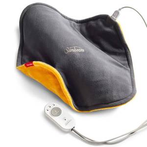 lot 15524 image: Sunbeam ConformHeat Heating Pad, 14 x 14, Lightly Weighted, Flexible Design, XpressHeat Technology, Machine-Washable, Pain Relief for Back, Shoulder, Neck, Grey
