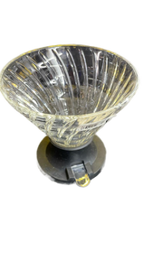 lot 16373 image: Crystal Cut Glass Blender Part With Silicone Base