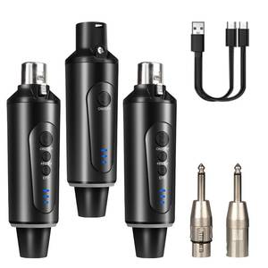 lot 16387 image: Depusheng Wireless Microphone 2 XLR Transmitter and 1 XLR Receiver Wireless System with Reverb switchfor Dynamic and 48V Condenser Microphones, Guitar, Mixer, PA System, Speaker