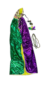 lot 16391 image: Mardi Gras King Costume Set with Masks and Beads