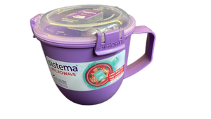 lot 16401 image: Sistema Purple Microwave Soup Mug with Lid 900ml