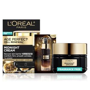 lot 16404 image: LOreal Paris Age Perfect Anti-Aging Midnight Face Cream, Fragrance-Free Face Moisturizer with Antioxidants to Reduce Wrinkles and Firm Skin, 1.7oz  Serum Sample