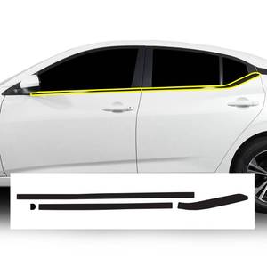 lot 16415 image: BOGAR TECH DESIGNS for Nissan Sentra 2020-2025 Side Window Chrome Delete �� Precut Vinyl Trim Overlay, Gloss Black Blackout Appearance