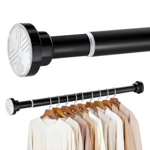 lot 16422 image: No Drill Closet Rod Adjustable 26��95 Inches, Heavy Duty Tension Rod for Hanging Clothes, Non-Slip Closet Pole for Wardrobe Closet Bathroom Laundry RV, Black