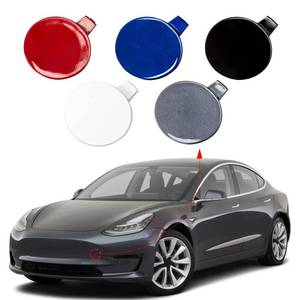 lot 16434 image: CZShiYue Front Bumper Tow Hook Cover Towing Eye Cap Fit for Tesla Model 3 2017 2018 2019 108417300E 1084173-00-E (Black, Left Driver Side) Xinpinsai