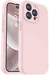 lot 16439 image: Vooii Compatible with iPhone 15 Pro Max Case, Upgraded Premium Silicone, Camera Protection Soft Anti-Scratch Microfiber Lining Shockproof Phone Case for iPhone 15 Pro Max 6.7 inch - Chalk Pink