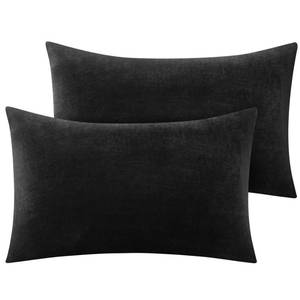lot 16441 image: BEDELITE Flannel Pillowcases Standard Set of 2, Super Soft Fleece Pillow Case Cover with Zipper for Bedroom, Sofa, Couch,Luxury Cozy Fuzzy Velvet Pillow Shams for All Seasons(20x26 Inches, Black)