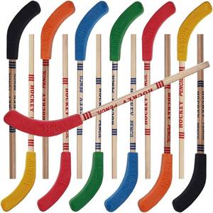 lot 16457 image: TIHOOD 12PCS Hockey Pencils and Erasers - Bulk 9 Inch Hockey Stick Sports Theme Party Supplies, Fun Cool Pencils for Hockey Fans, Students, Stocking Stuffers and Goodie Bag Birthday Party Favors