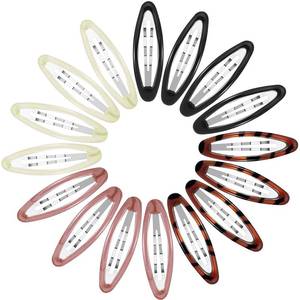 lot 16477 image: 16 Pieces 2.8 Inch Large Hair Clip Barrettes for Women Big Oval Water Drop Shape Metal Stoving Varnish No Slip Hair Barrettes for Girls Women Accessories(Adorable Color)