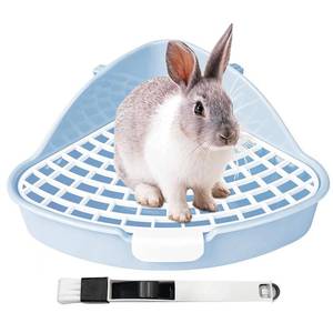 lot 16478 image: Vayinana Rabbit Litter Box Bunny Corner Toilet Box for Hamster Ferret Rat Cage Pan 3.9�� x 7.5�� x 7.5�� for Small Animals Traine Tray
