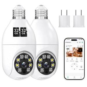 lot 16493 image: OFYOO Security Camera Wireless Outdoor, HD Home Security Cameras, WiFi Wireless Cameras for Home Security, 360° View, Motion Detection, Night Vision,Easy Installation
