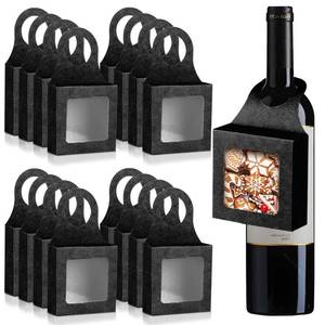 lot 16495 image: 30 Pack Kraft Paper Wine Bottle Box, Bottle Hanger Favor Boxes with Window Hanging Foldable Wine Boxes for Gifts, Wine Bottles for Decor Bottle Hanger Favor Box for Holding Candy Chocolate