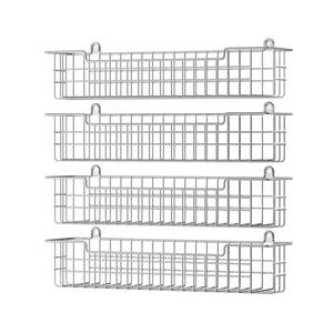 lot 17397 image: GUUKAR Spice Rack Wall Mount, 4-Pack Seasoning Organizer for Kitchen Storage Organization, Spice Holder Shelf Saving Space for Cabinet, RV, Pantry, Silver