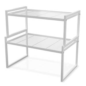 lot 17399 image: BlisXybion Set of 2 Cabinet Organizers 16.6W 44 LBS Load Capacity Heavy Duty Kitchen Pantry Shelves Counter Countertop Storage Racks