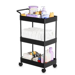 lot 17402 image: Volnamal Diaper Caddy - Plastic Diaper Organizer for Nursery Essentials, Baby Organizers and Storage, Movable Cart for Changing Table & Crib, Baby Registry Search, Black
