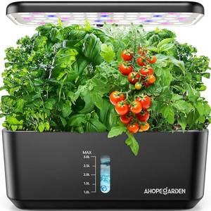 lot 17403 image: Ahopegarden Indoor Garden Hydroponics Growing System 10 Pods Plant Germination Kit Herb Vegetable Growth Lamp Countertop with LED Grow Light - Hydrophonic Planter Grower Harvest Lettuce
