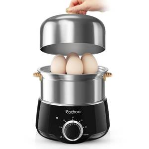 lot 17407 image: Hard Boiled Egg Cooker - CACHOO 14-Egg Rapid Stainless Steel Egg Boiler with 30-Min Timer & Auto Shut Off, Compact Electric Vegetable Steamer for Cooking, Dishwasher Safe, Black