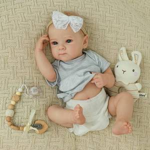 lot 17426 image: WOOROY Realistic Reborn Baby Dolls - 20 Inch Lifelike Newborn Baby Girl with Full Vinyl Body, Real Life Baby Doll Gifts Toy Set with Accessories for Kids Age 3