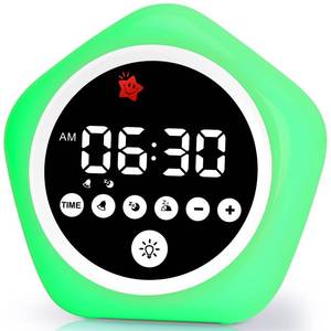 lot 18126 image: ANNNGUL Kids Alarm Clock, Ok to Wake Clock with Green Light Red Light, Toddler Sleep Training Clock for Children