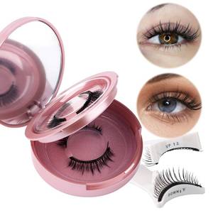 lot 18127 image: FADVAN Magnetic Eyelashes with Applicator, 2 Pairs 2 Style Reusable Magnetic Lashes Natural Look, No Glue or Liner Needed False Eyelashes, Wispy Strip Lashes Kit Clear Band B1B2