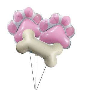 lot 18146 image: GLASNES 3 Pcs Dog Party Balloons with 2Pcs Pink Paw Shaped Mylar and 1Pcs Bone Shaped for Baby Shower Kids Birthday Pets Decoration
