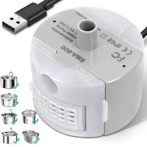 lot 18154 image: Ultra-Quiet Replacement Pump for Stainless Steel Cat Water Fountains - SMA-800 Motor - Safe and Easy to Clean with Low Voltage DC 5V and USB Cable (Pump) (Side Pump)