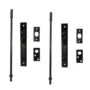 lot 18157 image: Langdoly Solid Zinc Alloy Extension Flush Bolt with Rod 12-Satin Black-Pack of 2