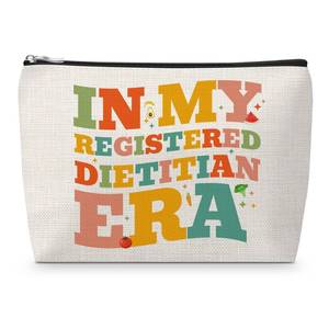 lot 18161 image: Sfodiary Nutritionist Makeup Bag for Women Registered Dietitian Gift Nutritionist Graduation Gifts for Friend Daughter Sister Cosmetic Bag Dietitian Birthday Gift for Mom Wife Zipper Travel Pouch