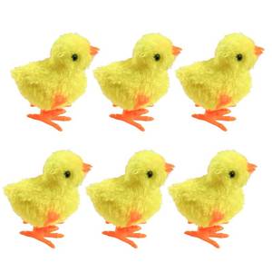lot 18171 image: GlyinnHe 6pack Jumping Chick Wind Up Toys Easter Plush Wind Up Toys for Kids Toddlers Adult Easter Egg Hunt Basket Stocking Stuffers Party Favors Goody Bag Fillers Gifts
