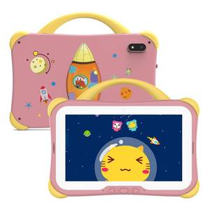 lot 18173 image: weelikeit Kids Tablet, Android 14 Tablet for Kids, 7 inch with Case, 8GB (44), and 64GB (Expandable up to 512GB) for Toddler Children, Parental Control, Dual Camera, WiFi, Gift, for Ages 3-14 (Pink)