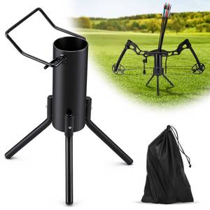 lot 18190 image: Gulfmew Bow Stand, Foldable and Portable Stand for Compound Bow with Quiver (Can Hold 30-40 Arrows), Ground Archery Holder for Traditional Longbows, Archery Accessories for Hunting Target Practice
