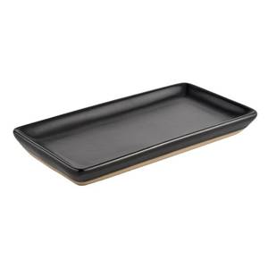lot 18195 image: Sweet Water Decor Matte Black Stoneware Tray  Kitchen and Bathroom Dispenser Holder  Jewelry Dish  Glass Soap Holder for Bottles  Long Plate for Counter Tops  Vanity Decor